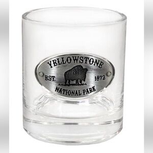 Yellowstone National Park Whiskey Glass With Etched Medallion 10oz